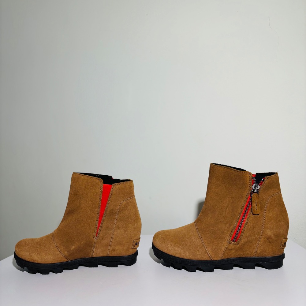 Sorel Joan Of Arctic Suede Hidden Wedge II Zip‎ Ash Brown Women's Size 5 - Picture 4 of 8